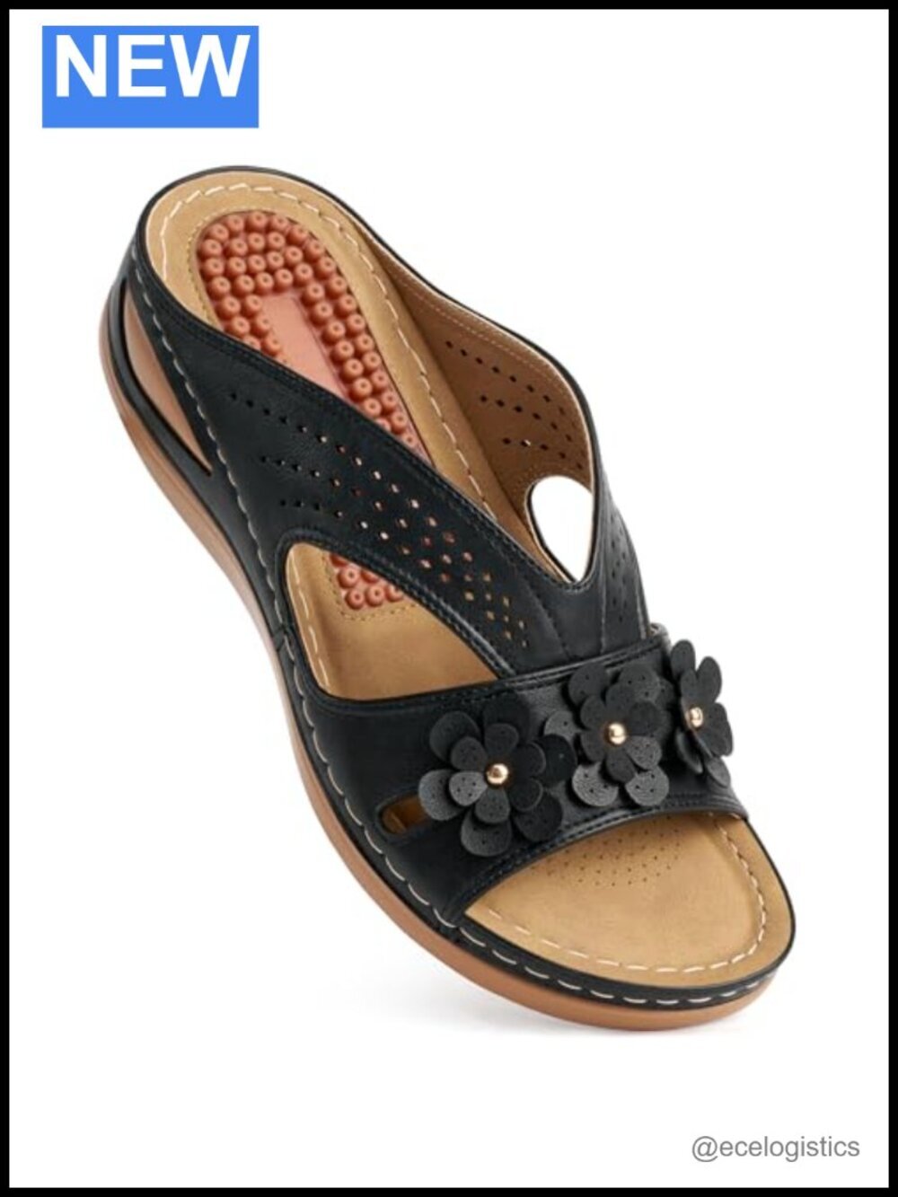 Faux Leather Wedge Sandals for Women Dressy Comfortable Slip On Summer Platform